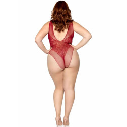 Leg Avenue - 81641X Body Sans Couture Bordeaux Taille 1X/2X